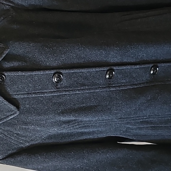 London Fog Wool Blend Black Pea Coat - Picture 5 of 12